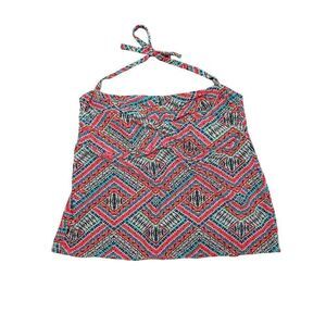 Catalina Wide Strap Swimwear Swim Tankini Turquoise Blue Paisley Top 3X